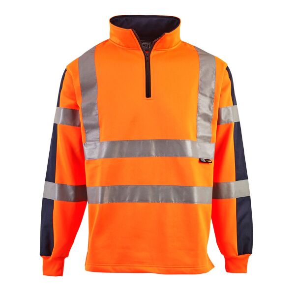 Supertouch Hi Vis 2 Tone Orange Rugby Shirt Thumbnail