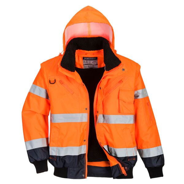 Hi-Vis 3-in-1 Contrast Bomber Jacket  Thumbnail