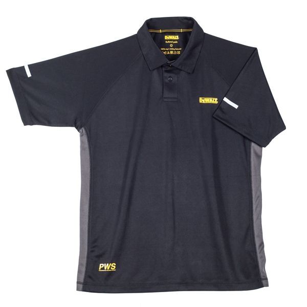 Black/Grey Moisture Wicking Polo Shirt Thumbnail